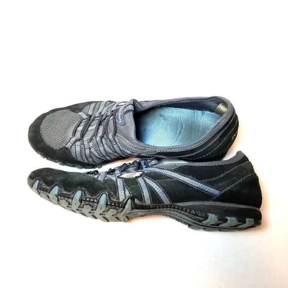Skechers Shoes Womens Sz 7.5 Bikers Athletic Slip On Sneakers 22045 Black/Blue - Picture 3 of 14